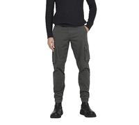 ONLY & SONS Pantalón Cargo Masculino ONSCAM Stage Cargo Cuff PK 6687, Gris Pinstripe, 34W x 32L