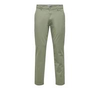 ONLY&SONS Pantalón de Hombre Chino Básico Cierre Cremallera Bolsillos Traseros Presilla de cinturón, Color:Verde, Talla de pantalón:33W / 32L, Largo de la Pierna:L32