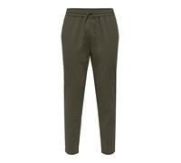 Only & Sons Onslinus Crop 0007 Cot Lin Pnt Noos Pantalones de Tela, Verde Oliva, M para Hombre