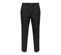 ONLY & SONS Pantalón Onslinus Taper 0183 Tela, Negro, S para Hombre