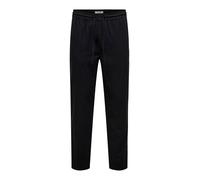 ONLY & SONS Onsreid Linus Tapered 0571 Slub Pant, Negro, L Hombres
