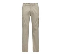 Only & Sons Pantalones Cargo para Hombre, Beige, 28W / 30L