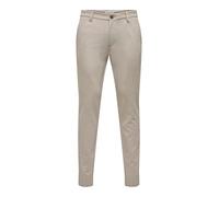 Only & Sons Pantalones Chinos Hombre Slim Fit Pantalones Chinos Elegantes Stretch, Color:Marrón, Talla de pantalón:31W / 34L, Largo de la Pierna:L34