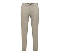 Only & Sons Pantalones Chinos Hombre Slim Fit Pantalones Chinos Elegantes Stretch, Color:Marrón, Talla de pantalón:29W / 32L, Largo de la Pierna:L32