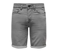 Only & Sons Pantalones Cortos de Mezclilla para Hombre, Grey Denim, M