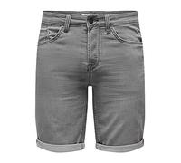 Only & Sons Pantalones Cortos de Mezclilla para Hombre, Grey Denim, XL