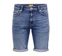 Only & Sons Pantalones Cortos para Hombre, Azul Vaquero Oscuro, L