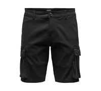 ONLY & SONS Pantalones Cortos para Hombre, Negro, S