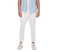 ONLY & SONS Onslinus Crop 0007 Cot Lin Pnt Noos Pantalones de Tela, Blanco Brillante, XS para Hombre