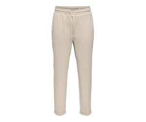 Only & Sons Pantalones Jogging cómodos con cordón y Bolsillos en Ajuste cómodo., Color:Beige-2, Talla de pantalón:L