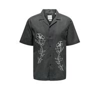 ONLY & SONS Shirt Onsgali Rlx Resort SS Emb-Camiseta, Gris Pinstripe, XL Hombres