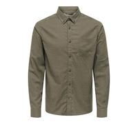 ONLY & SONS Shirt Onsroad Life Reg Melange LS Camiseta Noos, Halcón, XL Hombres