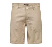 ONLY & SONS - Short Bermuda de Algodón Lino - Shorts - Hombre - Beige - S -