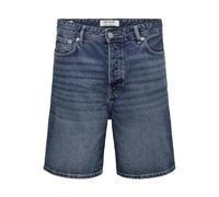 ONLY & SONS Shorts Onsfade Loose Box Tai Dnm Pantalones Cortos Vd, Dark Medium Blue Denim, M Hombres