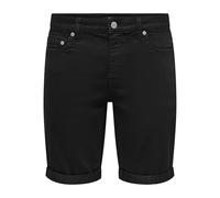 ONLY & SONS Shorts Onsply Jog Blk 0280 PIM Dnm Noos-Pantalones Cortos, Black Denim, XS Hombres