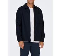 Only & Sons Sobrecamisa casual de hombre con cremallera. Azul marino S