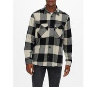 Only & Sons Sobrecamisa de hombre de cuadros. Negro 2