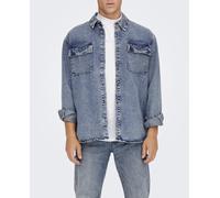Only & Sons Sobrecamisa de hombre vaquera de manga larga. Azul claro S (36)