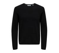 Only & Sons SÓLO&Hijos Suéter Hombre Cuello Redondo Algodón Cómodo Elegante Jersey Punto, Color:Negro, Talla Sudadera:S