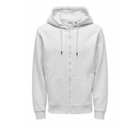 ONLY & SONS Sudadera recta con cremallera y capucha Ceres. Color gris claro