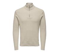 Only & Sons Sweater de Punto Básico con Tejido Fino, Color:Beige-2, Talla Sudadera:L