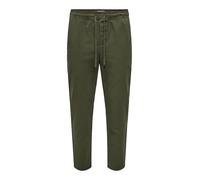 Only & Sons Pantalón chino 'ONSLinus' verde oscuro, Talla 34