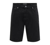 ONLY & SONS Pantalones Cortos de Mezclilla para Hombre ONSFADE Cintura Media Holgada, Black Denim, XXL