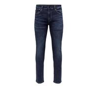 ONLY & SONS Vaqueros Ajustados para Hombre Onsloom Cintura Media Slim Fit Jeans, Dark Blue Denim 22026749, 32W / 32L