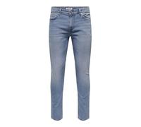 ONLY & SONS Vaqueros Ajustados para Hombre Onsloom Mid Rise Slim Fit Jeans, Mezclilla De Color Azul Claro, 32W / 34L