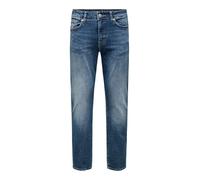 Only & Sons Vaqueros Ajustados para Hombre ONSWEFT de Cintura Media, Corte Normal, Dark Medium Blue Denim, 34W / 34L