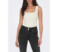 Only Top cropped liso de mujer ajustado de tirantes. Blanco 34/XS