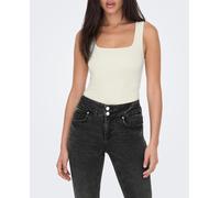 Only Top cropped liso de mujer ajustado de tirantes. Blanco 36 (S)
