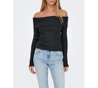 Only Top de mujer de palabra de honor. Gris oscuro 40 (L)