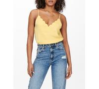 Only Top de mujer de tirantes con detalle en escote. Amarillo 36