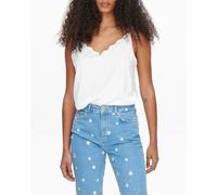 Only Top de mujer de tirantes con detalle en escote. Blanco 38