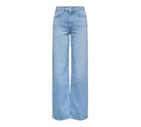 ONLY ONLJUICY Vaqueros Anchos de Pierna Ancha de Cintura Alta Pantalones Vaqueros de Corte Ancho, Mezclilla De Color Azul Claro, 33W / 32L