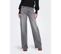 ONLY Vaqueros anchos, talle alto. Color gris