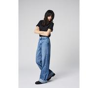 ONLY Vaqueros anchos, talle alto. Color medium blue