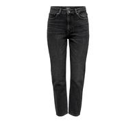 ONLY Vaqueros de Corte Recto Femenino Onlemily Life HW Ankle, Black Denim, 29W x 30L
