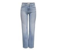 Only Vaqueros de Corte Recto para Mujer ONLBLUSH Cintura Media Corte Recto Vaqueros, Mezclilla De Color Azul Claro, S / 34L