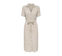 ONLY - Vestido Camisero DE Lino EN Moonbeam Beige - Dresses - Mujer - Beige - S -