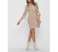 Only Vestido corto camisero con mangas 3/4. Blanco 34