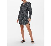 Only Vestido corto camisero. Negro 36