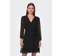 ONLY Vestido corto, corte en V. Color Negro
