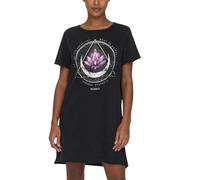 ONLY Vestido de algodón Estampado de Verano con Manga Corta para Mujer, Color:Negro-2, Talla:L
