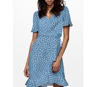 Only Vestido de mujer corto estampado floral. Azul 38