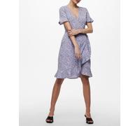 Only Vestido de mujer corto estampado floral. Morado 38