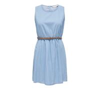 ONLY Onlbea S/L Cinturón Trenzado Dnm FS Vestido de Verano, Azul, Mujer