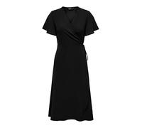ONLY Onlcali Life S/S Midi Wrap Dress Wvn, Negro, L Mujeres