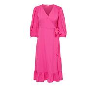 ONLY Onlolivia Wvn Noos Vestido Midi Cruzado 3/4, Fucsia Púrpura, S para Mujer